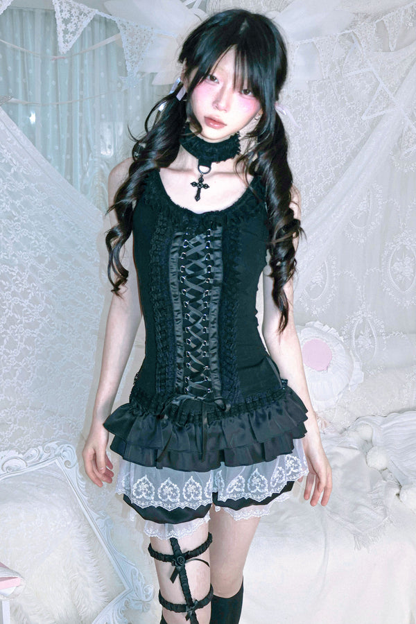 ツートンストラップベストトップス