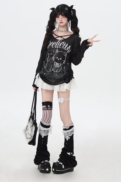 Sweet Cross Cat Tops