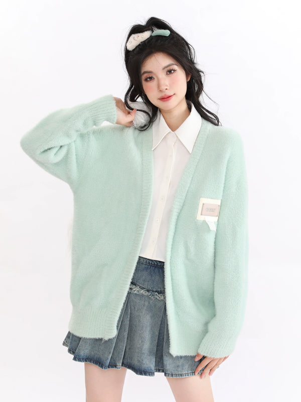 Faux Two Piece Shirt Splicing Faux Fur Jacket