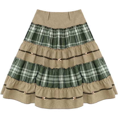Retro Girly Plaid Skirt
