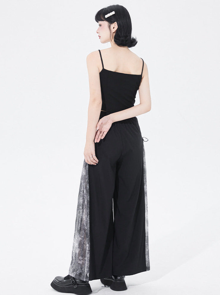 China Dark Print Loose Wide Leg Subculture Pants (Pantalon de sous-culture à jambes larges)