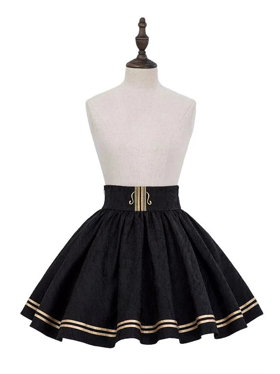 クラシックコンダクターシャツエンブロベストジャカードスカートセットアップ