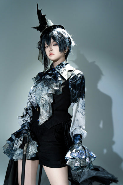 【12月10日予約締切】Bloodstainedプリントポイントテッドカラーシャツ