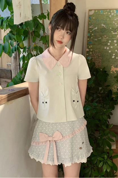 Green Apple Polka Dot Top + Skirt
