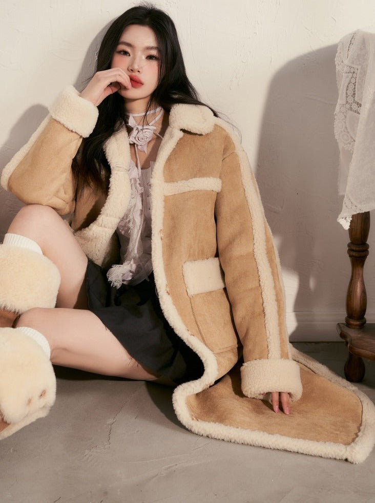 Snow Mouton Fur Long Coat