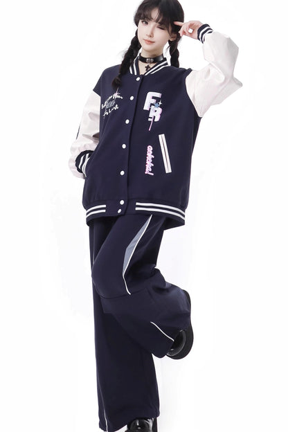 Navy Tex Chard Baseball Jacket Set