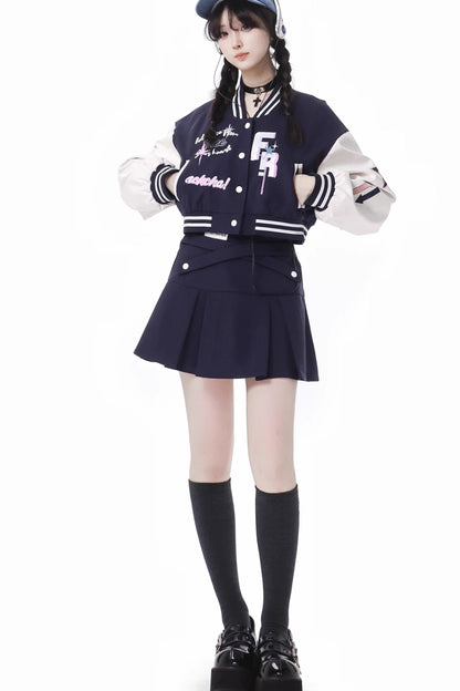 Navy Tex Chard Baseball Jacket Set