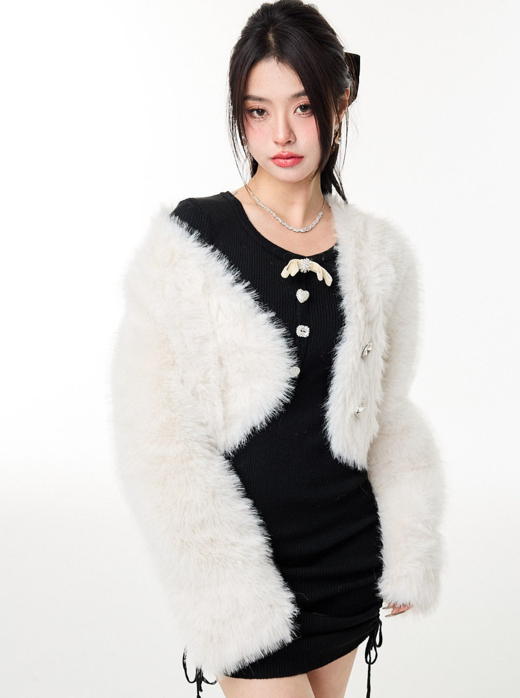 French fur short coat