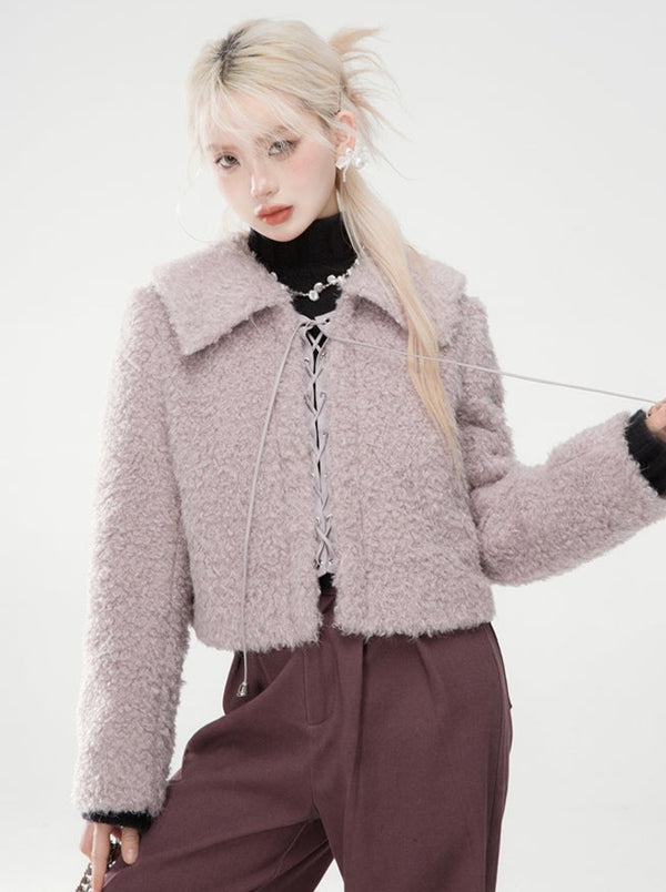 フロストミストパープルボアジャケット