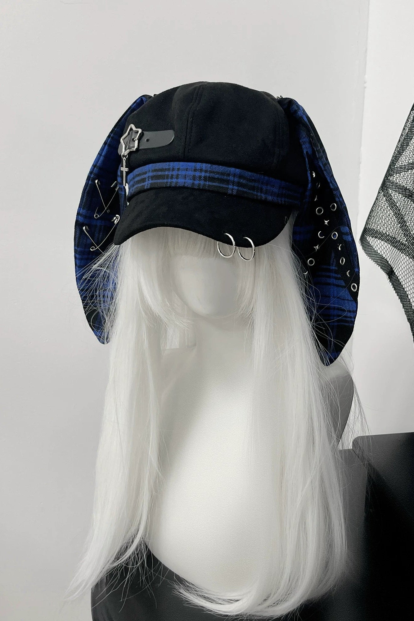 Plaid Bunny Ear Punk Subculture Hat