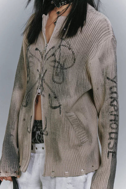 ダークモードジッパートップス