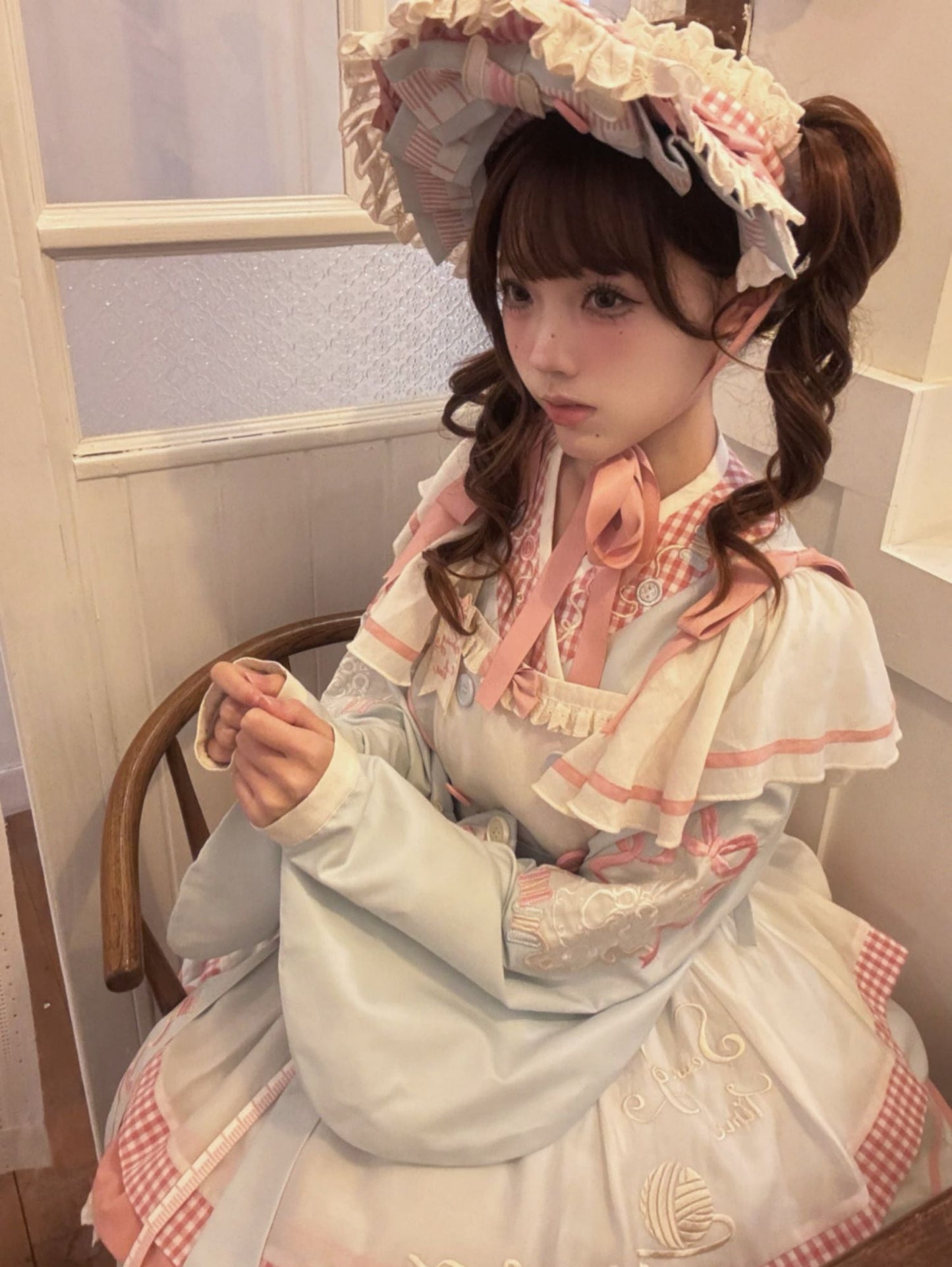 【12月6日予約締切】チャイナロリータエンブロイダリーメイドドレスセット＋ボンネット