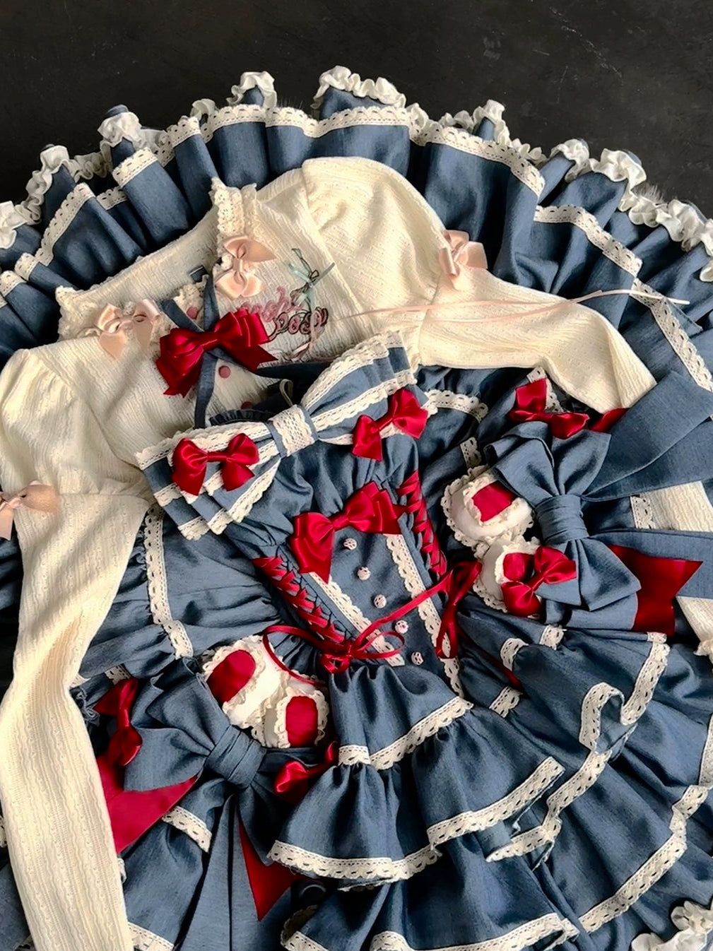 Cherry Rabbit Lolita Dress + Short Cardigan