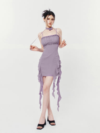 Double Streamer Rose Frill Cami Dress
