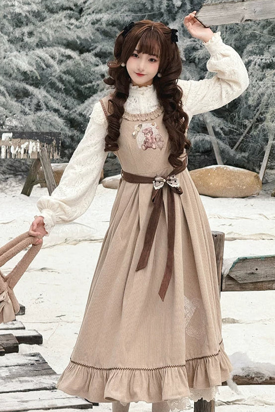 Antique Lace Corduroy Dress