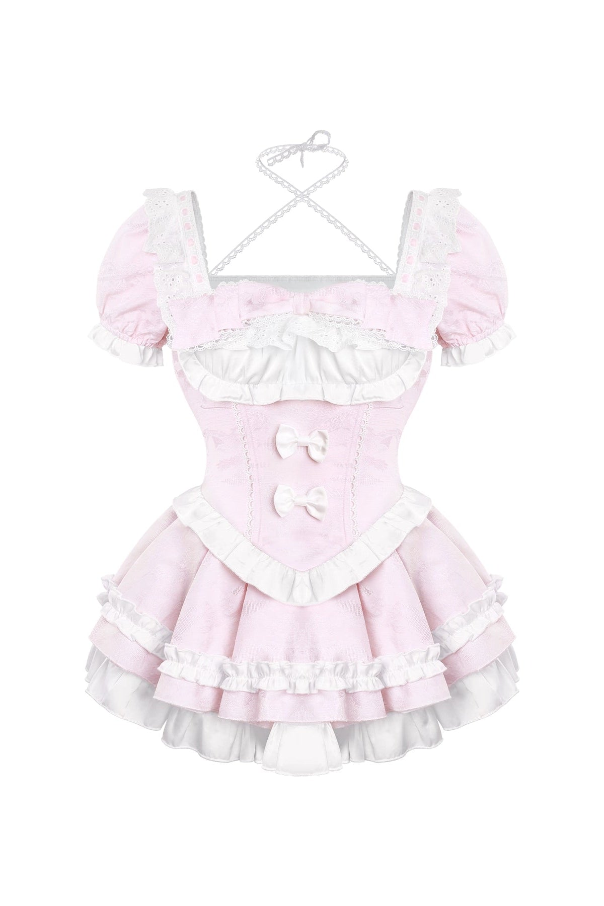 スイートガーリードレス+リボンエプロン+インナースカート