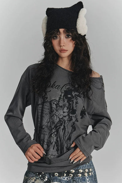 オフショルダースブカルチャートップス