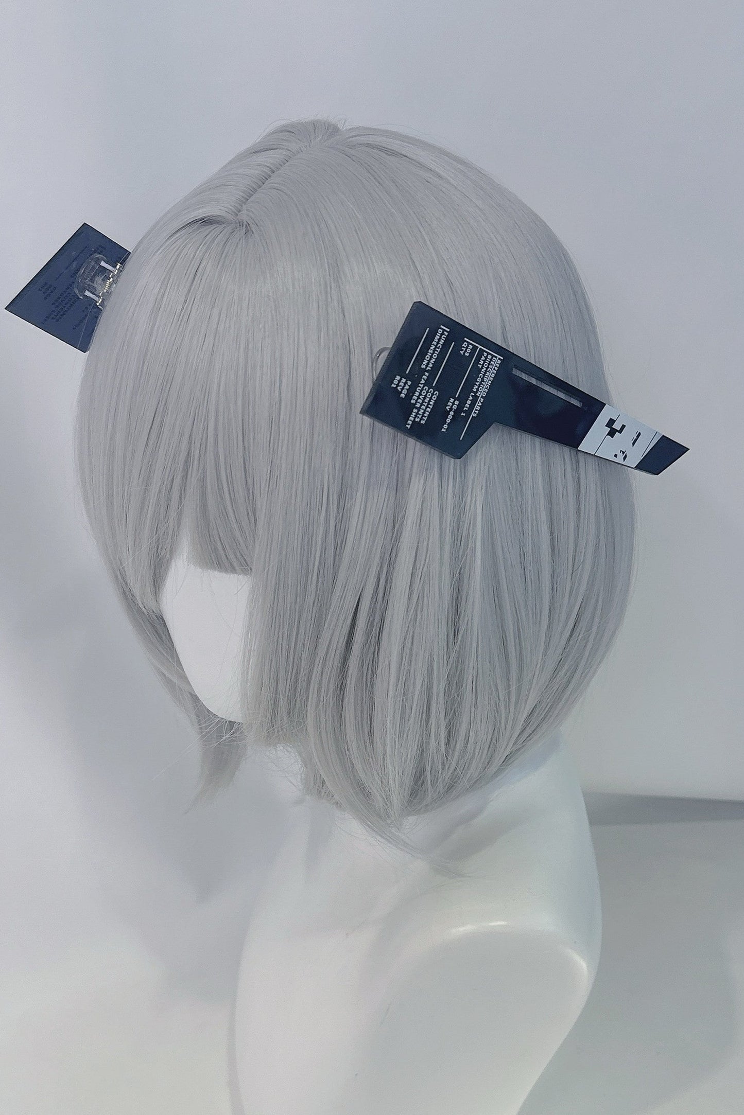 Große Haarspangen im mechanischen Digital-Glitch-Stil