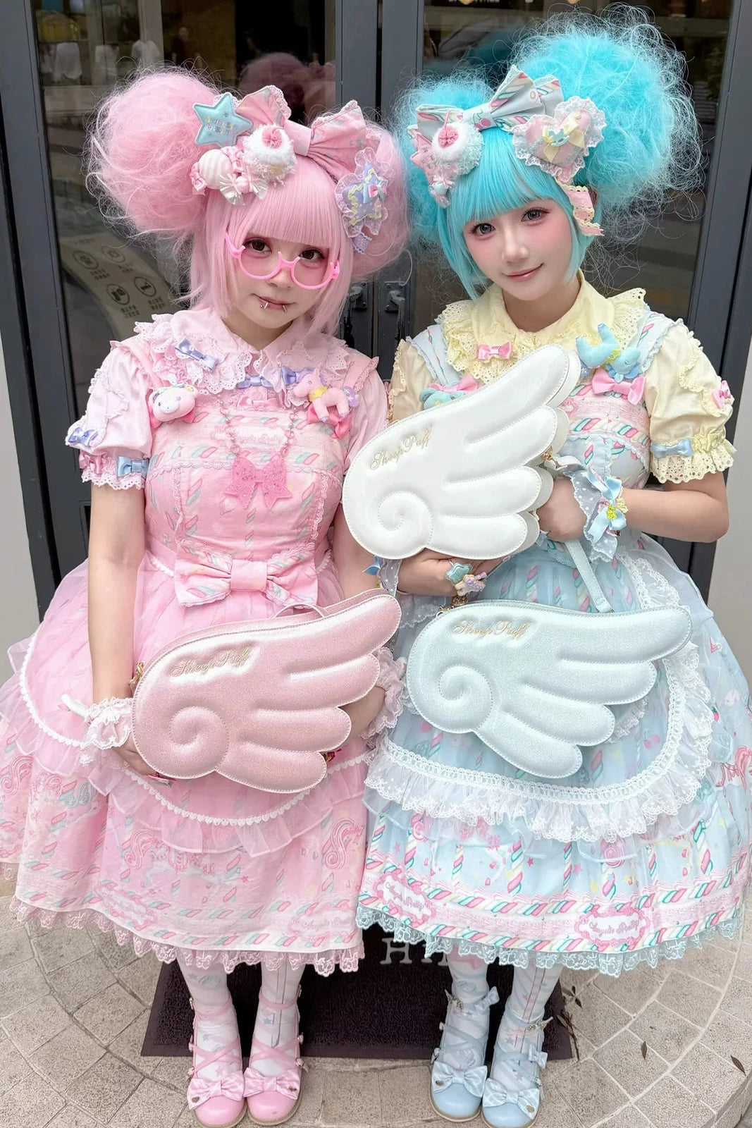 【10月28日予約締切】Black/White/Pink/Mint Sparkle Angel Wing Handbag Crossbody Bag