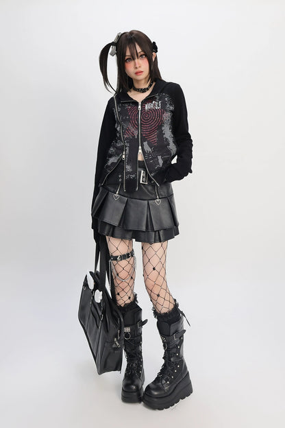 ジッパースリムパンクサブカルチャーパーカー