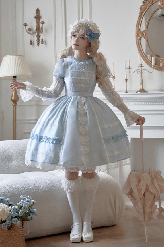 Sweet Doll Frill Ribbon Lolita Dress + Mini Ribbon Sleeves