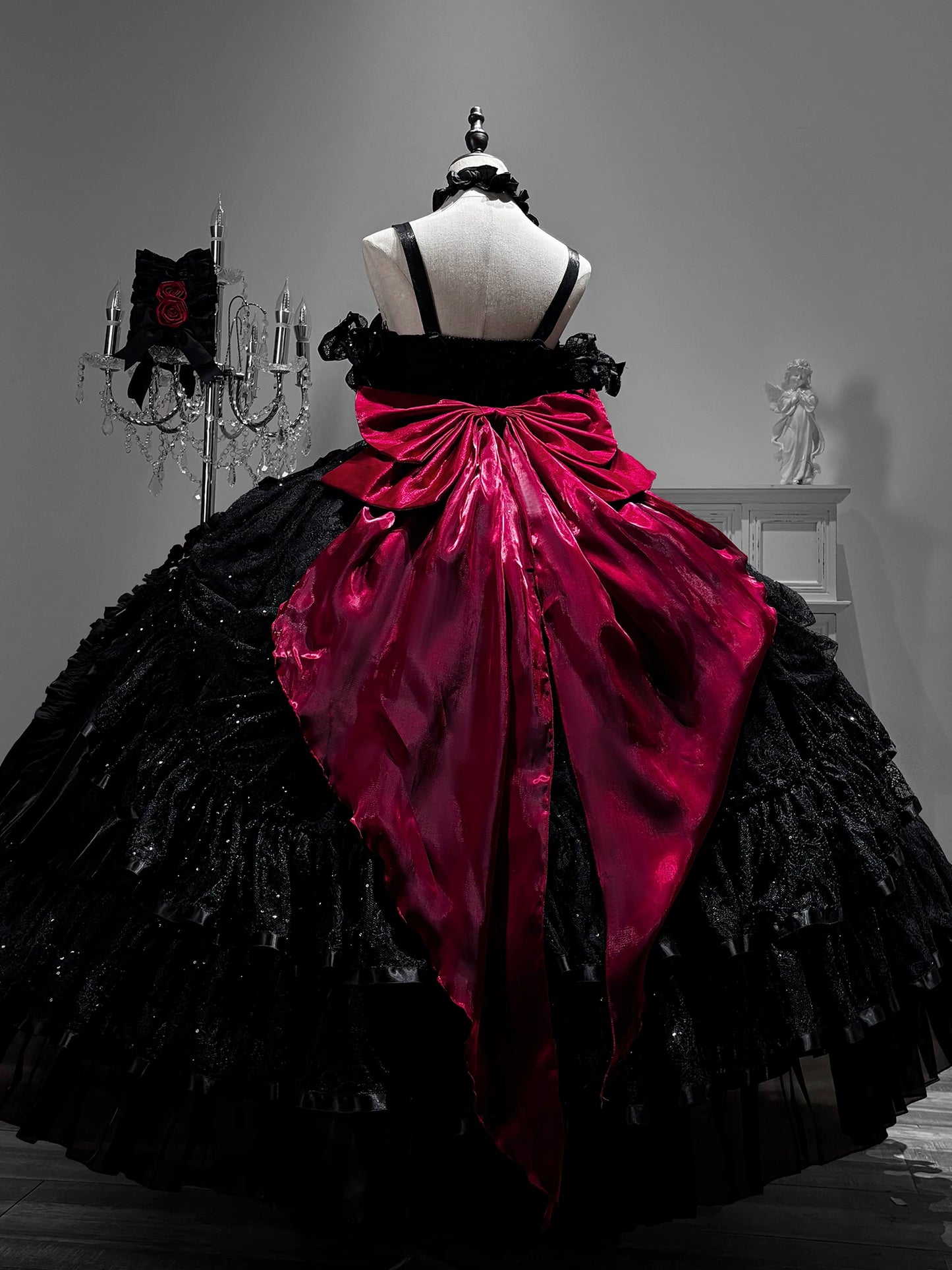 [Pre-order] Gothic Rose Wedding Lolita Gorgeous Tiered Corset JKS Dress