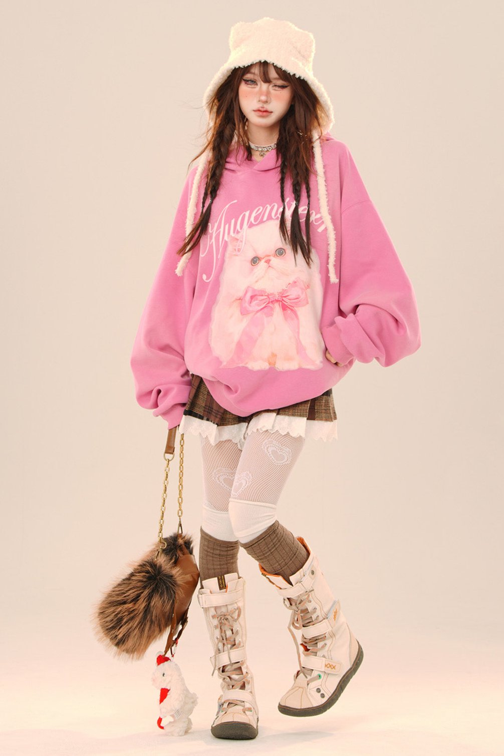 Cat Doll Loose Hoodie Oversized Sweatshirt