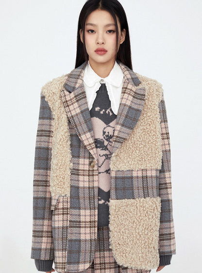 Boa Check Stitch Wool Jacket