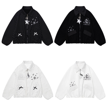 Reversible Polka Dot Lapel Jacket