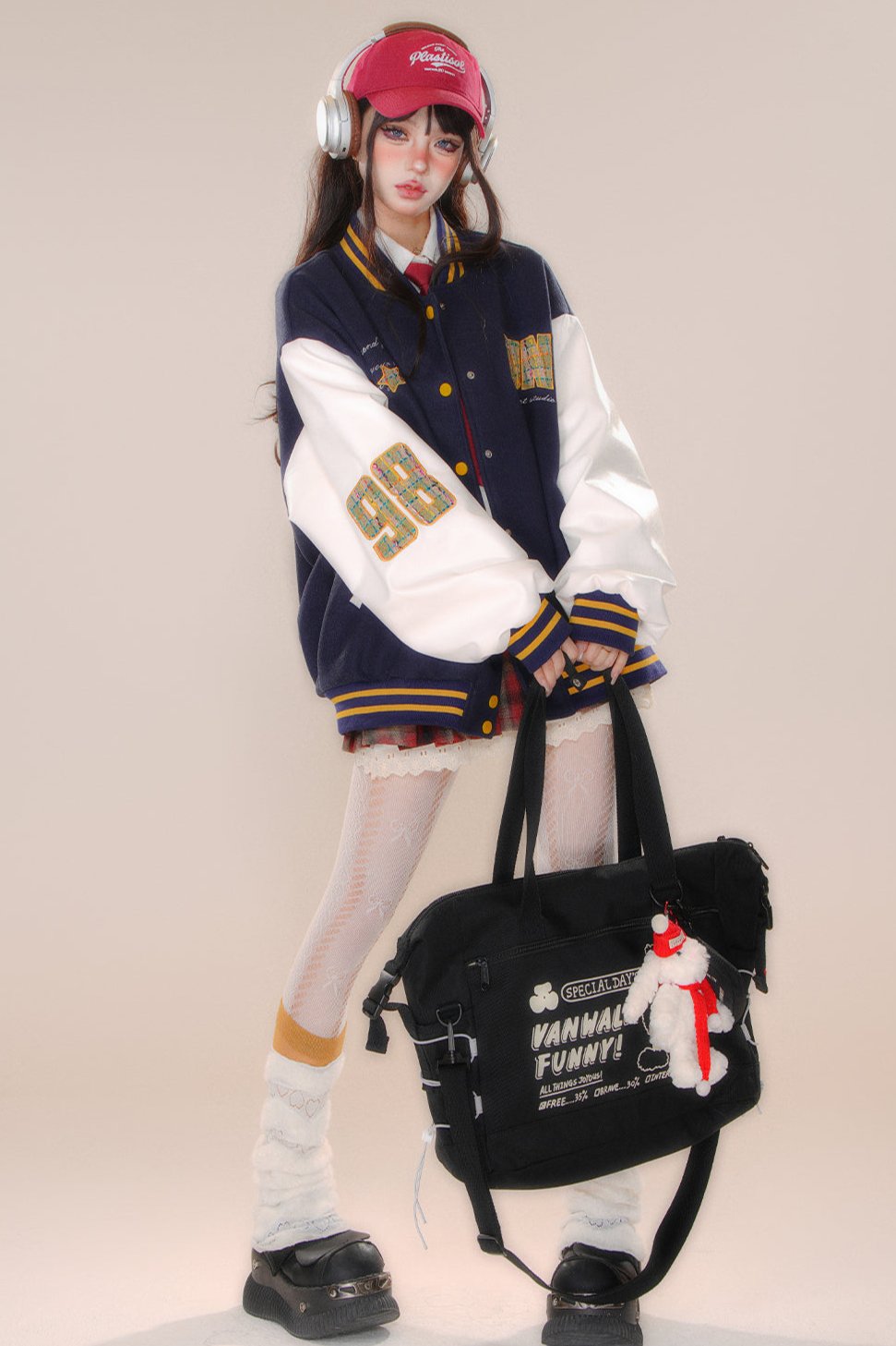 Over -size baseball club jacket