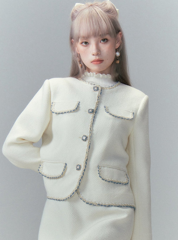 Girly short jacket + tight skirt