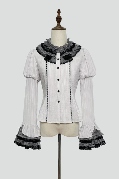 [Pre-order Deadline: May 19] Gray-Black Classic Lolita Top, JSK One-Piece & Bow Tie 3-Piece Ensemble