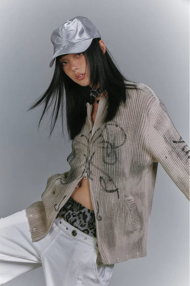 ダークモードジッパートップス