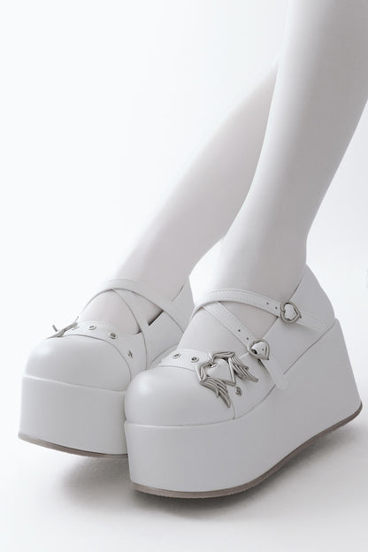 Gothic Angel Demon Plat Shoes