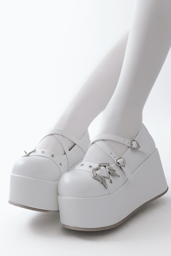 Gothic Angel Demon Plat Shoes