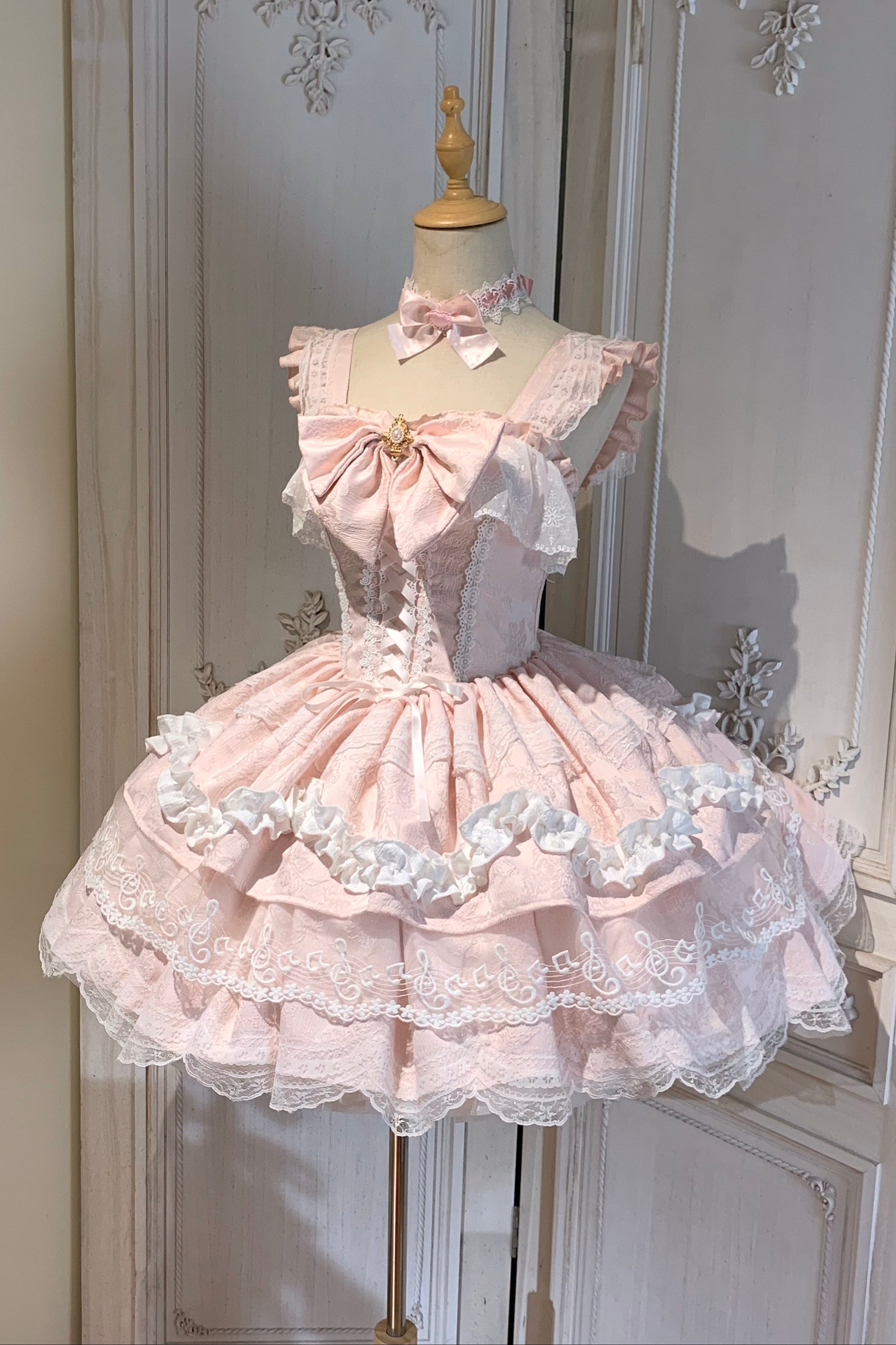 予約商品】ピンク/パステル ジー・クレフメロディエンブロイダリー