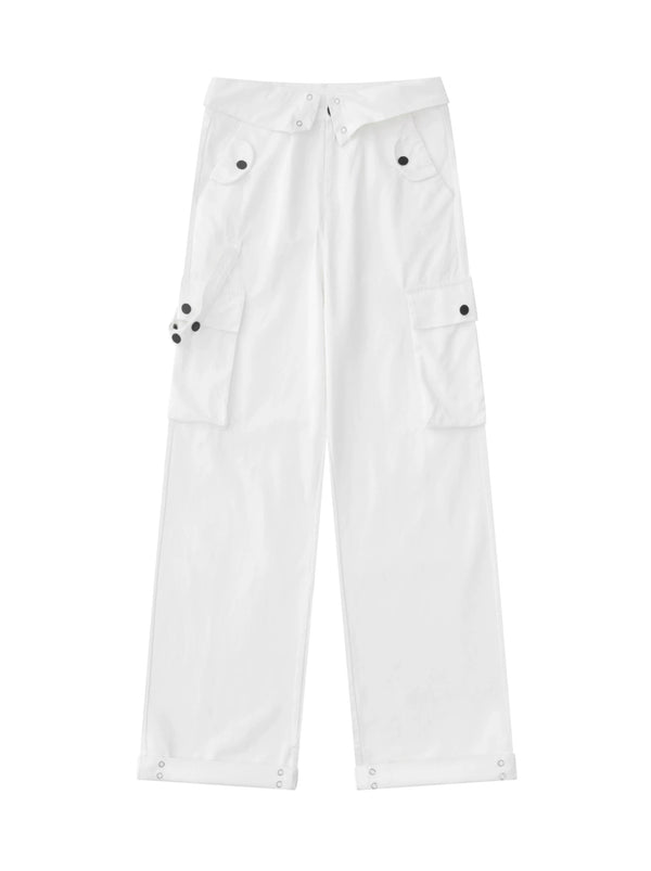 American Retro Flap Waist Straight Cargo Pants