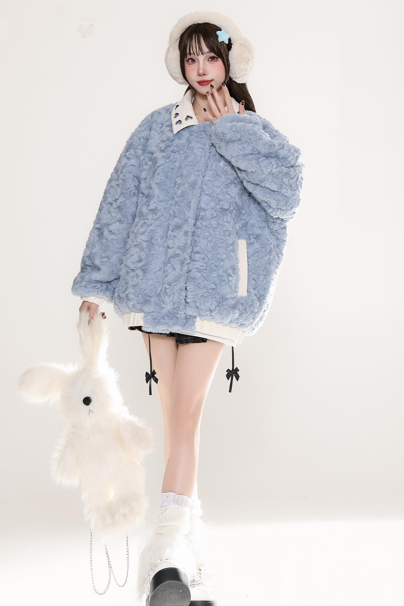 Padded plush wool warm jacket