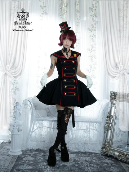 Black Red Navy Large Hem Backless Dress