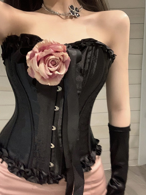 Sexy Rose Neck Top + Tight Skirt