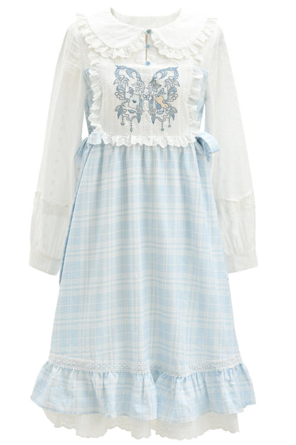 French Check Butterfly Dress