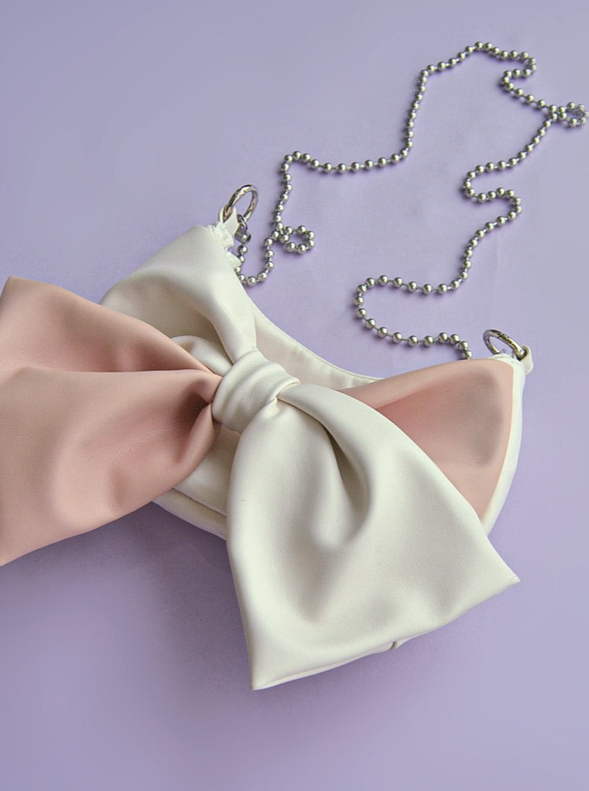 Cream ribbon bag
