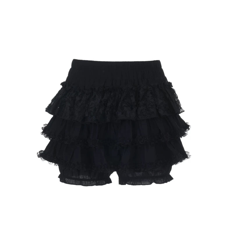 Gothic-Lolita-Bluse mit Puffärmeln + Rock