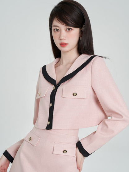 Baby Doll Sweet Jacket + High Waist Skirt