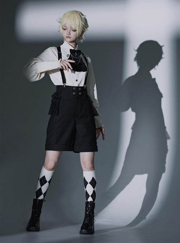 ナイトクローマジックロリータプリンスマントシャツサスペンダードレスセット