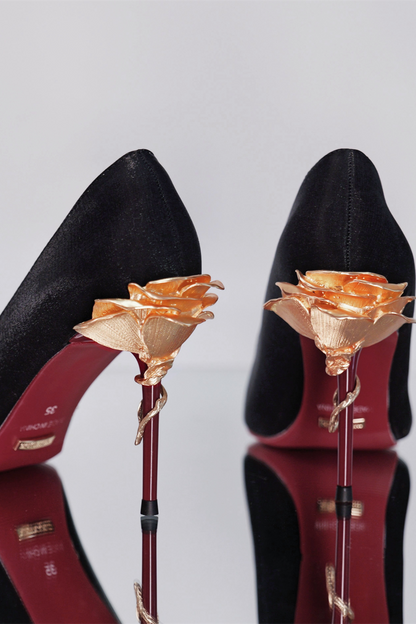 Rose Elegance Pointed Heels