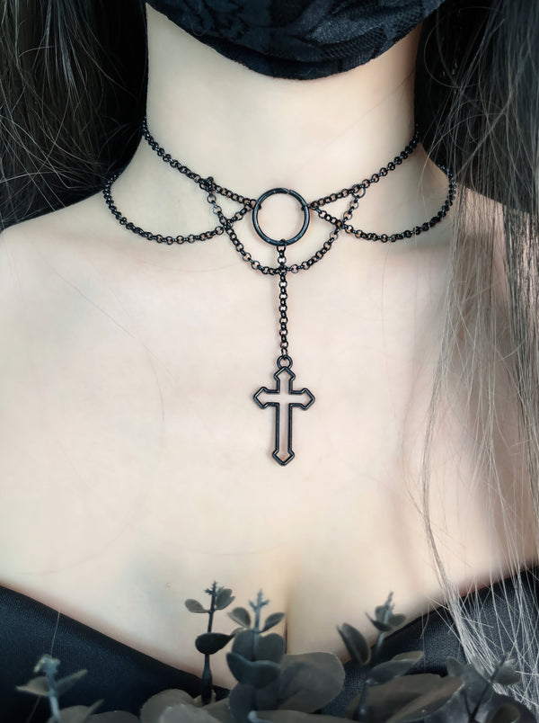 gothic cool cross pendant necklace