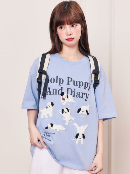 Dog Design Blue T -shirt