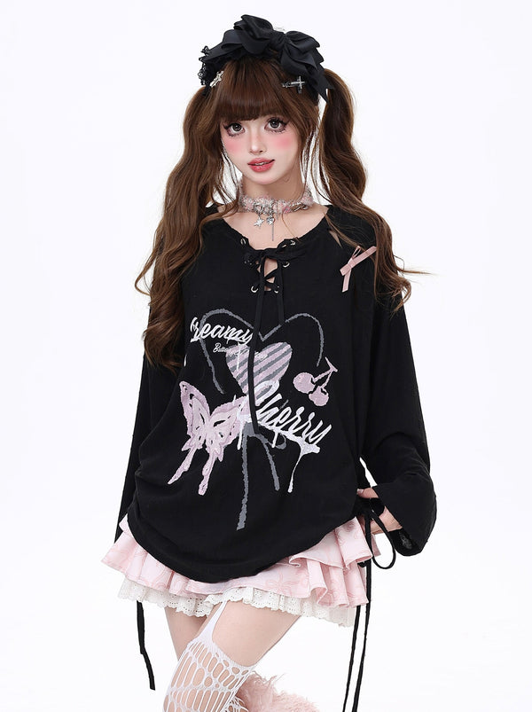 Ballet Girl Butterfly y2k Strap Top