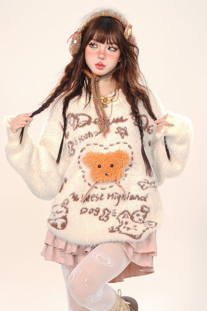 Cream Bear Luce Sea Horse Sweater